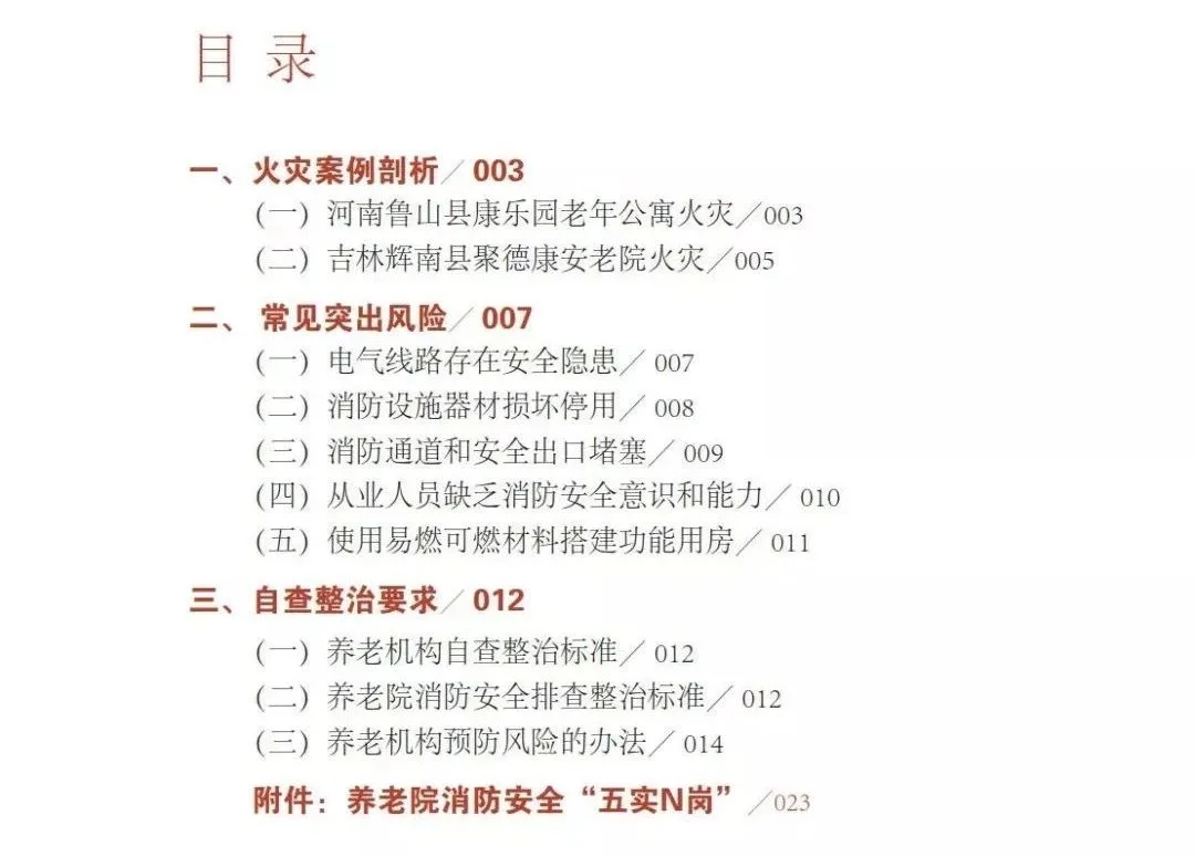 【收藏】养老机构消防安全自查手册