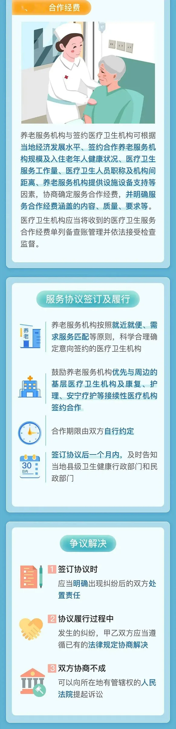 一图读懂：养老机构可与医疗卫生机构签约合作 服务内容涉及14方面